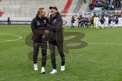 3. Liga; FC Ingolstadt 04 - MSV Duisburg; Sieg Jubel Freude nach dem Spiel Co-Trainer Markus Feldhoff (FCI) Cheftrainer Achim Beierlorzer (FCI)