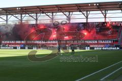 3. Liga - Saison 2024/25 - FC Ingolstadt 04 - SV Wehen Wiesbaden - Fankurve - Banner - choreo - Bengalos - XXXXX - Foto: Meyer Jürgen