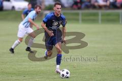 Kreisliga - Saison 2023/2024 - SV Menning  - FC Sandersdorf - Simon Wolfsfellner blau Menning - Manuel Recum weiss Sandersdorf - Foto: Meyer Jürgen