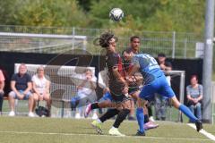 Bayernliga Nord - Saison 2024/25 - FC Ingolstadt 04 II - FC Münchberg - Johann Chirinos (Nr.13 - FCI U21) - Stumpf Stefan blau Münchberg - Foto: Meyer Jürgen