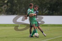 Bezirksliga - Saison 2025/26 - TSV Ober./Unterhaunstadt - SVA Palzing - Atem Husejnovic  (Nr.9 - TSV Ober-/Unterh.stadt) - Marcel Radlmaier grün Palzing - Foto: Meyer Jürgen