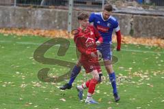 Kreisliga - Saison 2025/26- TSV Kösching - SV Zuchering - Valentin Hafner blau Kösching - Lukas Schmidtner rot Zuchering - Foto: Meyer Jürgen