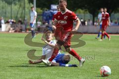 Relegation - Saison 2022/2023 - TSV Baar/Ebenhausen - TV Münchsmünster - Maximilian Anthofer weiss Münchsmünster - Mario Edler rot Ebenhausen - Foto: Meyer Jürgen