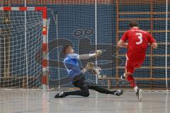 Hallenturnier MTV Ingolstadt - Saison 2025/26 - Türkisch SV Ingolstadt - SV Manching - Thomas Geisler TW Manching - Johann Rybalko rot Türkisch - Foto: Meyer Jürgen