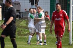 Kreisklasse - Saison 2025/26- SV Lippertshofen - Türkisch SV Ingolstadt-  - Linus Pfaller weiss Lippertshofen  mit dem 3:1 Führungstreffer - jubel - XXXXX - Foto: Meyer Jürgen