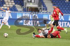 3. Liga; SV Wehen Wiesbaden - FC Ingolstadt 04; Zweikampf Kampf um den Ball Deniz Zeitler (38, FCI) Mockenhaupt Sascha (4 SVWW) Janitzek Justin (15 SVWW)