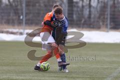 Schanzer Amateurcup 2026 - SV Haunwöhr - SC Irgertsheim - Marc Schuhmann orange Irgertsheim - Noah Koller blau Haunwöhr - Foto: Meyer Jürgen