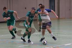 Hallenturnier Ingolstadt Nord - Saison 2024/25 - FC Geisenfeld - TSV Etting - Stean Hoffmann grün Geisenfeld - Felix Festner weiss Etting - Foto: Meyer Jürgen