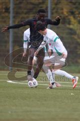 *** Bayernliga Nord - Saison 2025/26 - FC Ingolstadt 04 II - TSV Neudrossenfeld - Jason Osei Tutu (Nr.11 - FC Ingolstadt II) - Noah Ismail weiss Neudrossenfeld - Foto: Meyer Jürgen