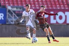 Testspiel; 1. FC Nürnberg - FC Ingolstadt 04 - Zweikampf Kampf um den Ball Max Besuschkow (17, FCI) Stefanos Tzimas (9 FCN)