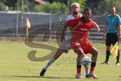 Bayernliga Nord - Saison 2024/25 - FC Ingolstadt 04 II - ASV Neumarkt - Massimo Agostinelli (Nr.15 - FCI U21) - Adelabu Morris rot Neumarkt - Foto: Meyer Jürgen