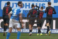 3. Liga - Saison 2025/26 - Hansa Rostock - FC Ingolstadt 04  -  Der 0:3 Führungstreffer durch - Marcel Costly (Nr.22 - FCI) - jubel - XXXXX - Foto: Meyer Jürgen