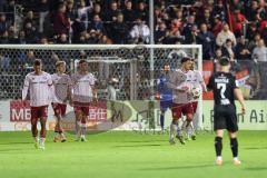 3. Liga; FC Viktoria Köln - FC Ingolstadt 04; Gegentor, hängende Köpfe Dennis Kaygin (10, FCI) Fredrik Carlsen (8, FCI) Mads Borchers (9, FCI) Max Plath (14 FCI) Marcel Costly (22, FCI)