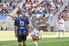 3. Liga; 1. FC Saarbrücken - FC Ingolstadt 04 - 2:3 Tor Jubel Treffer Lukas Fröde (34, FCI) mit Mladen Cvjetinovic (19, FCI) Sontheimer Patrick (6 FCS)