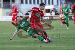 Landesliga - Saison 2024/25 - SV Manching - FSV Pfaffenhofen - Rainer Meisinger (Nr.8 - SV Manching) - Kuchlbauer Kristof rot Pfaffenhofen - Foto: Meyer Jürgen