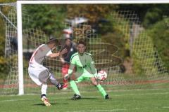 Kreisklasse - Saison 2024/25- TSV Gaimersheim II - SV Buxheim-  - Nico Duschel weiss Buxheim allein vorm Torwart Sebastian Hirschbeck Gaimersheim und trifft das Tor nicht - XXXXX - Foto: Meyer Jürgen