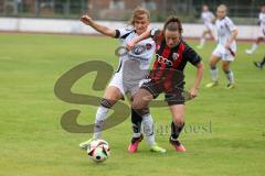 2. Bundesliga Frauen - Saison 2024/25 - FC Ingolstadt 04 Frauen - 1. FC Nürnberg - Wolski Lea (Nr.5 - FCI Frauen) - Guttenberger Luisa weiss Nürnberg - Foto: Meyer Jürgen