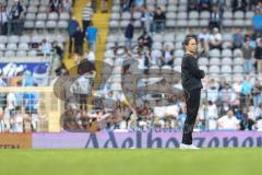 3. Liga; TSV 1860 München - FC Ingolstadt 04; schaut bei Warmup zu, Cheftrainerin Sabrina Wittmann (FCI)