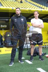 3. Fußball-Liga - Saison 2022/2023 - Borussia Dortmund II - FC Ingolstadt 04 - Cheftrainer Rüdiger Rehm (FCI) - Sportdirektor Malte  Metzelder (FCI) - Foto: Meyer Jürgen