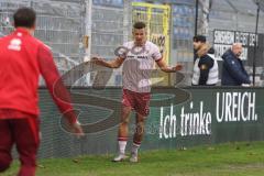 3. Liga - Saison 2025/26 - Waldhof Mannheim  -  FC Ingolstadt 04 - Marcel Costly (Nr.22 - FC Ingolstadt 04) -  der 0:1 Führungstreffer - jubel - Foto: Meyer Jürgen