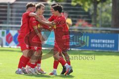 Kreisliga - Saison 2025/26- TSV Kösching - FC Mindelstetten - Der 1:0 Führungstreffer durch Sebastian Schneeberger rot Kösching - jubel - Foto: Meyer Jürgen