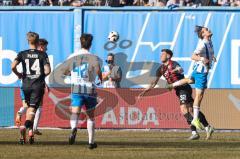 3. Liga; FC Hansa Rostock - FC Ingolstadt 04; Simon Lorenz (32, FCI) Zweikampf Kampf um den Ball Haugen Sigurd (18 HR) Dietze Benno (42 HR) Max Plath (14 FCI)