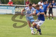 Kreisklasse - Saison 2024/25- TSV Großmehring - SV Oberstimm - Jonas WEIDINGER WEISS OBERTSIMM - Benedigt Neubauer blau Großmehring - Foto: Meyer Jürgen