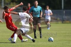 Bayernliga Nord - Saison 2024/25 - FC Ingolstadt 04 II - ASV Neumarkt - Majewski Philipp rot Neumarkt  - Davide Sekulovic (Nr.7 - FCI U21) - Foto: Meyer Jürgen