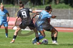 *** 2. Bundesliga Frauen - Saison 2025/26 - FC Ingolstadt 04 Frauen - Victoria Berlin - Emma Kusch (Nr.9 - FC Ingolstadt Frauen I) - Hahn Maya Ruby blau Berlin - Magdalena Schwarz (Nr.23 - FC Ingolstadt Frauen I) - Foto: Meyer Jürgen