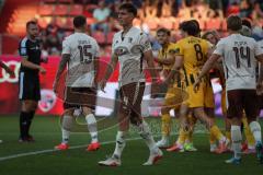 3. Liga - Saison 2026/27 - FC Ingolstadt 04 - Alemannia Aachen - Jonas Oehmichen (Nr.44 - Alemannia Aachen) wird gefoult von Elias Decker (Nr.4 - FCI) - rote Karte für Elias Decker (Nr.4 - FCI) - XXXXX - Foto: Meyer Jürgen