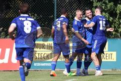 Kreisliga
 - Saison 2024/25- TSV Oberh./Unterhaunstadt - SV Kasing-  - Der 2:0 Führungstreffer durch Ramazan Kumaz blau Oberh.Unterhaunstadt - jubel - Foto: Meyer Jürgen