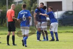 Kreisklasse - Saison 2024/25- TSV Großmehring - SV Oberstimm -  Der 1:0 Führungstreffer durch Sebastian Eisenberger blau Großmehring - jubel -  - Foto: Meyer Jürgen