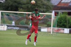 Landesliga - Saison 2024/25 - SV Manching - FSV Pfaffenhofen - Daniel Spies (Nr.22 - SV Manching) - Maurice Untersänger rot Pfaffenhofen - Foto: Meyer Jürgen