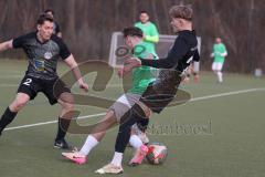 Bezirksliga - Saison 2025/26 - FC Fatih Ingolstadt - TSV 54 - DJK München - Robert Henemann (Nr.30 - FC Fatih)- Giuliano Rubenbauer schwarz München - Manuel Exner schwarz München #2 - Foto: Meyer Jürgen