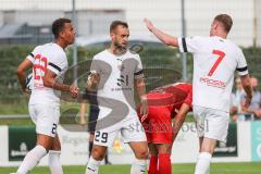 3. Liga; FC Ingolstadt 04 - Trainingslager, Testspiel, FC Kottern; Tor Jubel Treffer Jannik Mause (7, FCI) mit David Kopacz (29, FCI) Marcel Costly (22, FCI)