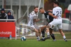 Bezirksliga - Saison 2026/27 - TSV Gaimersheim - FC Türk Sport Garching - Nicolea Nechita schwarz Gaimersheim - Kerem Tokdemir weiss Garching #25 - Thomas Schreiner weiss Garching links -  Foto: Meyer Jürgen