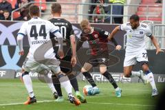 2. Fußball-Liga - Saison 2021/2022 - FC Ingolstadt 04 - Hamburger SV - Andreas Poulsen (#2 FCI) - Josha Vagnoman (#27 HSV) - Foto: Meyer Jürgen