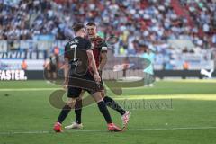 3. Liga; FC Ingolstadt 04 - TSV 1860 München; Tor Jubel Treffer 1:1 Ausgleich Jannik Mause (7, FCI) mit Mladen Cvjetinovic (19, FCI)