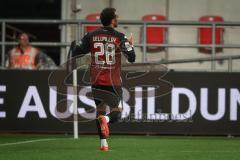 3. Liga - Saison 2026/27 - FC Ingolstadt 04 - TSG Hoffenheim II - Nishan Velupillay (Nr.28 - FCI) mit dem 1:0 Führungstreffer - jubel - Foto: Meyer Jürgen