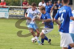 Kreisklasse - Saison 2024/25- TSV Großmehring - SV Oberstimm - Jonas WEIDINGER WEISS OBERTSIMM - Benedigt Neubauer blau Großmehring - Foto: Meyer Jürgen