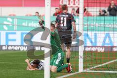 3. Liga; FC Ingolstadt 04 - SC Verl; Ausgleich Sebastian Grönning (11, FCI) Tor Jubel Treffer 1:1, Kammerbauer Patrick (8 SCV) Torwart Schulze Philipp (1 SCV)