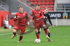 3. Liga; FC Ingolstadt 04 - TSV Havelse; Zweikampf Kampf um den Ball Simon Lorenz (32, FCI) Gustav Christensen (24, FCI) Rexhepi Arlind (33 TSV)