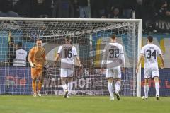 3. Liga; SV Waldhof Mannheim - FC Ingolstadt 04; Spiel ist aus Unentschieden Remis 0:0 Torwart Marius Funk (1, FCI) Ryan Malone (16, FCI) Simon Lorenz (32, FCI) Lukas Fröde (34, FCI)