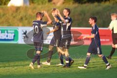 Kreisliga - Saison 2025/26- SV Zuchering - TV Münchsmünster - Der 0:1 Führungstreffer per Strafstoss durch Maximilian Anthofer blau MÜ-Münster  - jubel -  - XXXXX - Foto: Meyer Jürgen