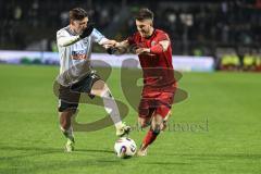 3. Liga; SSV Ulm - FC Ingolstadt 04; Zweikampf Kampf um den Ball Linus Rosenlöcher (19, FCI) Meier Jonathan (19 Ulm)