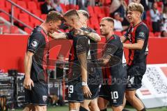 3. Liga; FC Ingolstadt 04 - SV Waldhof Mannheim; Tor Jubel Treffer Sebastian Grönning (11, FCI) 2:0 mit Mladen Cvjetinovic (19, FCI) Dennis Borkowski (7, FCI) Max Dittgen (10, FCI) Max Plath (14 FCI)