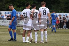 Toto - Pokal - Saison 2024/25 - DJK Hein - FC Ingolstadt 04 -  - Der 0:1 Führungstreffer durch Davide Sekulovic (Nr.33 - FCI) - jubel - Benjamin Kanuric (Nr.8 - FCI) - XXXXX - Foto: Meyer Jürgen