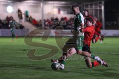 Landesliga - Saison 2025/26 - SV Manching - TSV Aindling - Fabian  Neumayer (Nr.9 - SV Manching) - Noah Menhart rot Aindling  - Foto: Meyer Jürgen
