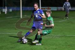 Landesliga - Saison 2024/25 - SV Manching - TV Erkheim - Luca Oehler (Nr.3 - SV Manching) - Lukas Urbin blau Erkheim - Foto: Meyer Jürgen