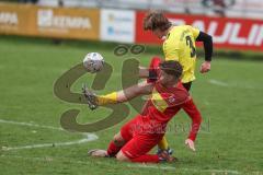 Kreisliga - Saison 2024/25- TSV Kösching - FC Hitzhofen/Oberzell - Maximilian Eichlinger gelb Hitzhofen - Mark Kocima rot Kösching - Foto: Meyer Jürgen